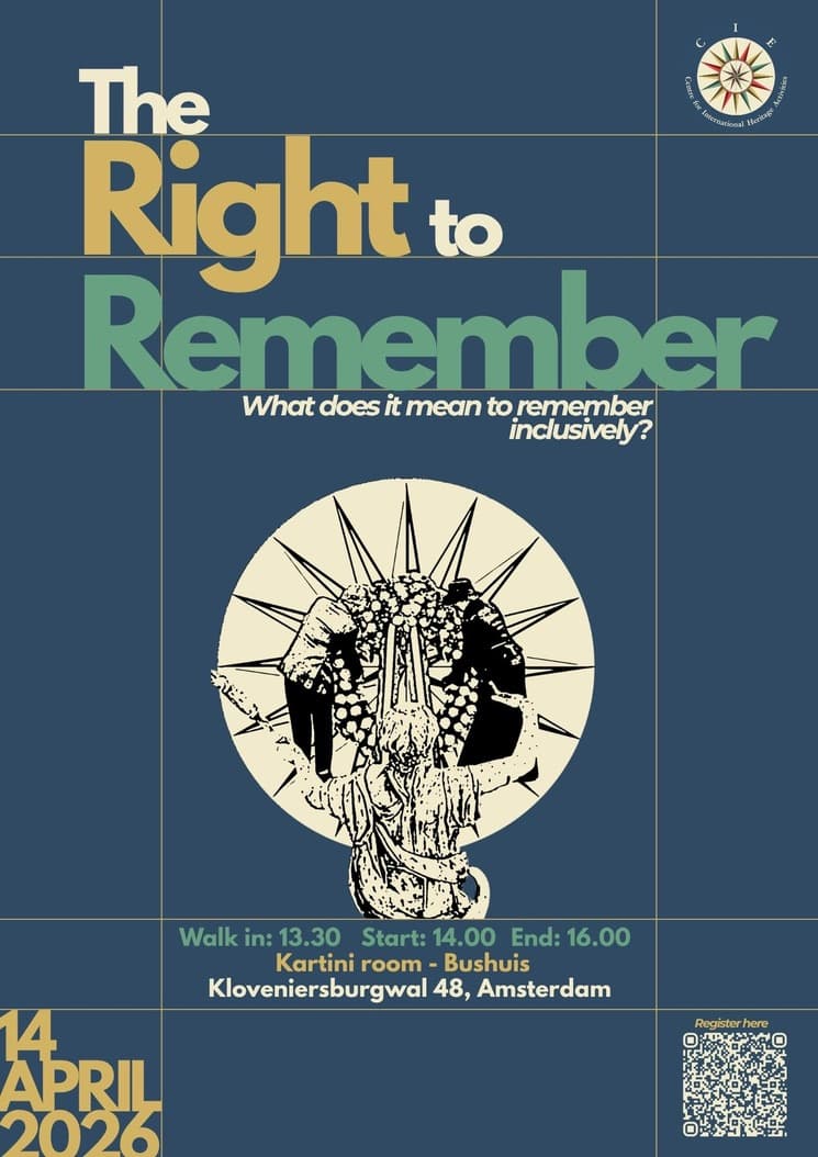 Poster for The Right to Remember seminar in Amsterdam on 14 April 2026